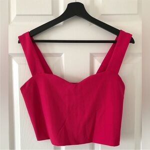 Dynamite Pink Fitted Bustier Crop Top